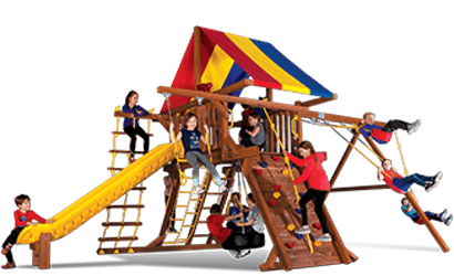 Rainbow Play: Backyard Wooden Playsets & Swing Sets