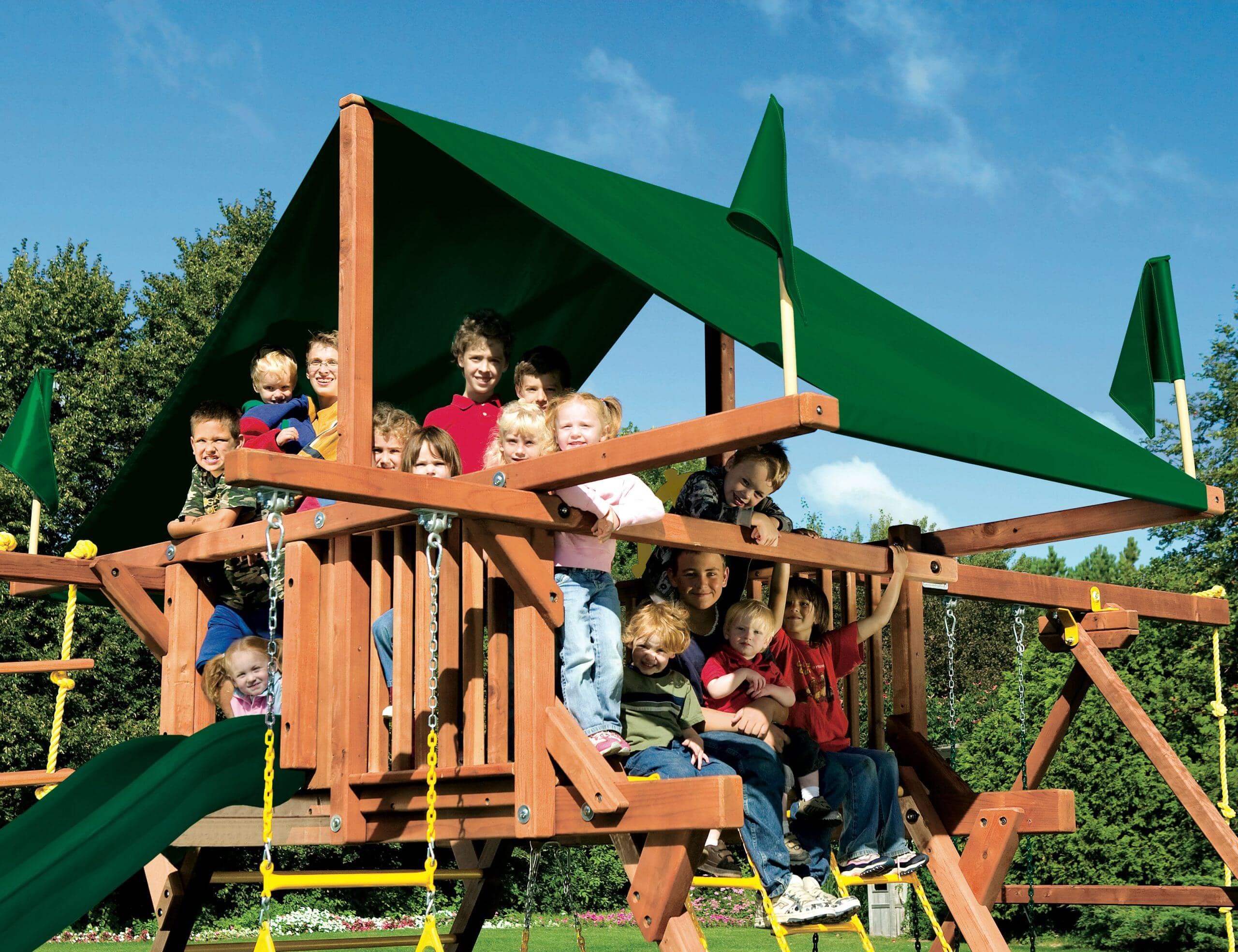 Monster Castle Pkg III Forest Green (21E) | Rainbow Play Systems