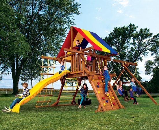 Castle Outdoor Swing Sets Rainbow Sytems