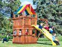 21F Fiesta Clubhouse Pkg II Spacesaver with Playhouse Swing Set