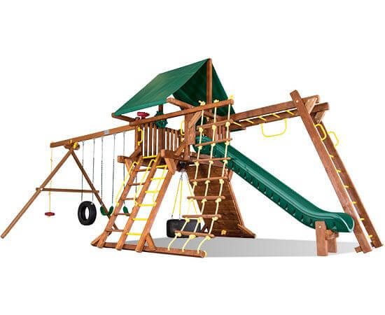 25H-Carnival-Castle Pkg III Forest Green with Extras Swing Set