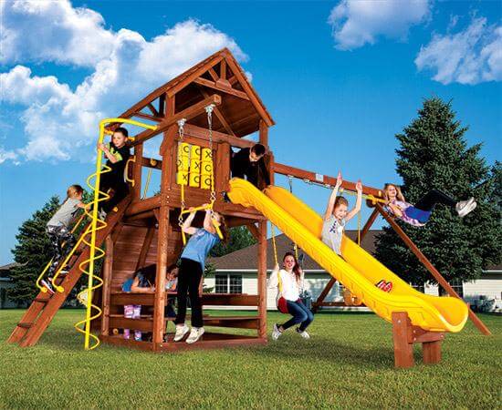 32E Carnival Clubhouse Pkg II with Wood Roof and Much More Playset