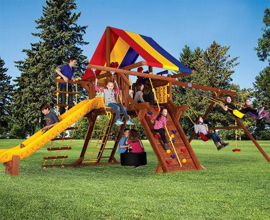 39G Sunshine Castle Pkg II with Awesome Features Swing Playset