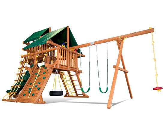 40L Sunshine Castle Pkg IV Forest Green Swing Set