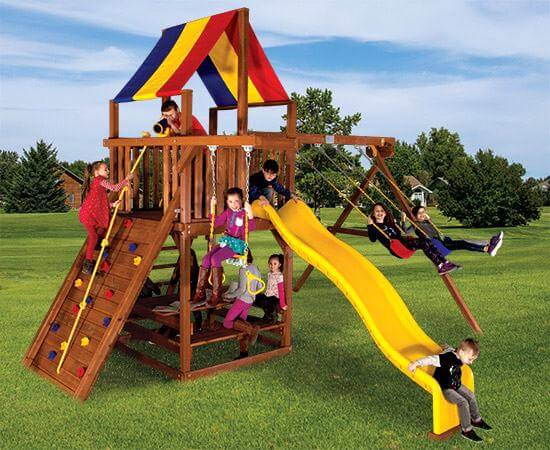 46C Sunshine Clubhouse Pkg II Popular Swing Set