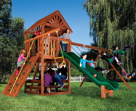 47F Sunshine Clubhouse Pkg II Loaded with Wood Roof Playset