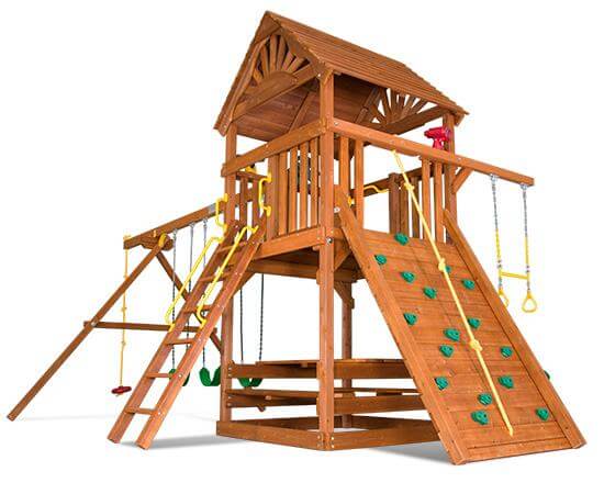 47F Sunshine Clubhouse Pkg II Loaded with Wood Roof Playset