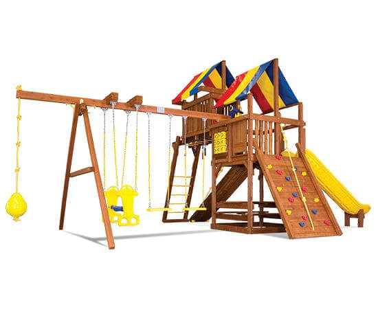 49L Sunshine Clubhouse Unique with Ninja Pkg IV Swing Set