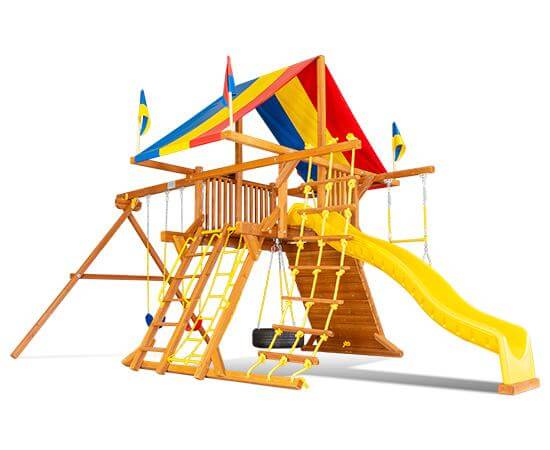 52C Rainbow Castle Pkg II Popular Swing Set