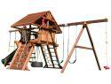 52D Rainbow Castle Pkg II Loaded with Wood Roof Swing Set