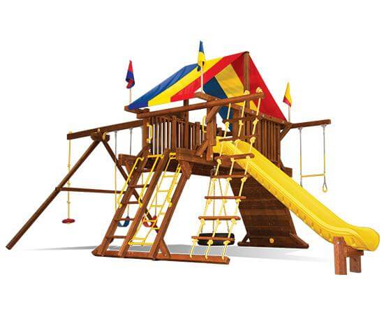52E Rainbow Castle Pkg II Supersized Swing Set