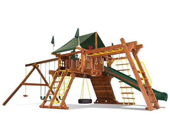 53H Rainbow Castle Pkg III Supersized & Nicely Equipped Swing Set