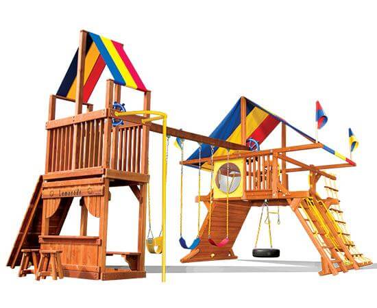 54J Rainbow Castle with Tower Swing Set