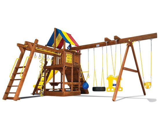 60L Rainbow Clubhouse Pkg III Fully Equipped to the Max Swing Set