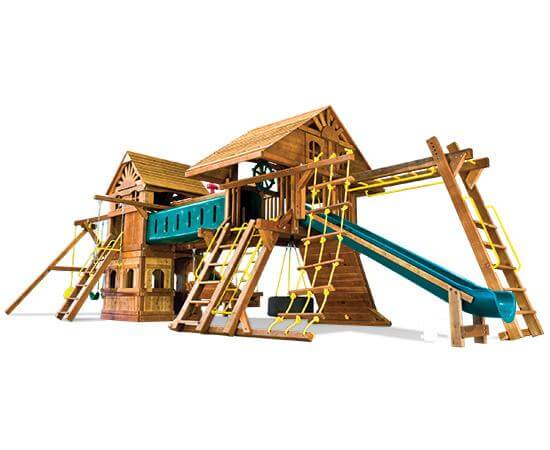 63T Rainbow Double Whammy Maxed Out with Wood Roofs and Tons More Playset
