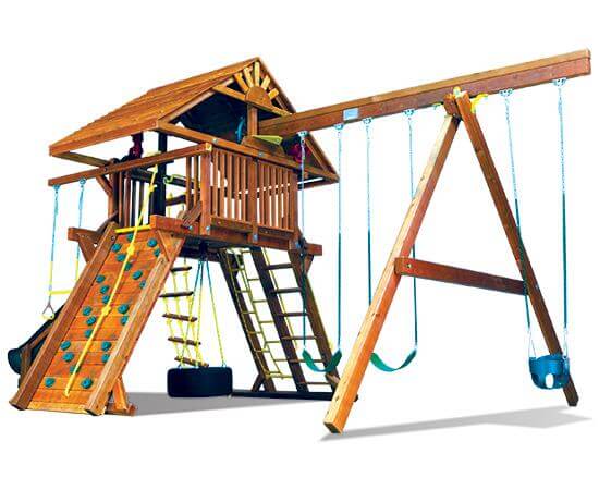 66D Monster Castle Pkg II Loaded with Wood Roof Playset