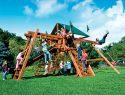 67E Monster Castle Pkg III Forest Green and Loaded Swing Set