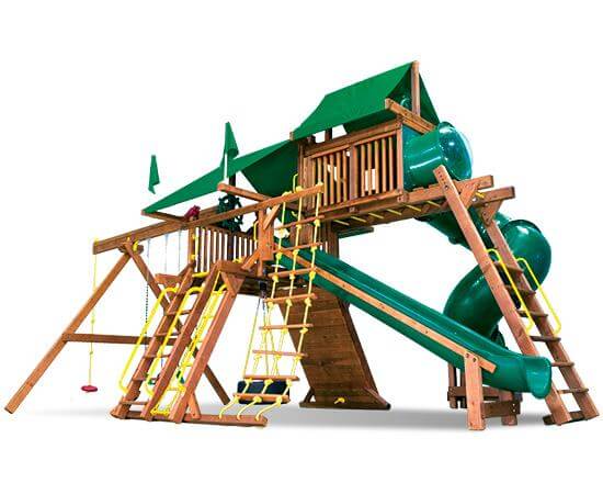 67F Monster Castle Pkg V Forest Green and Loaded Swing Set