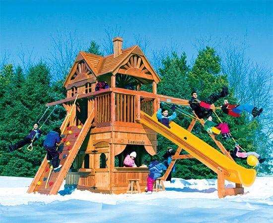 74I Monster Clubhouse Pkg II Classic Huckleberry Hideout Swing Set