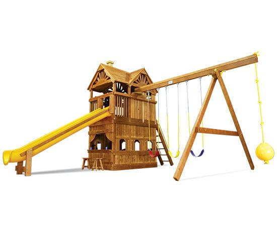 74I Monster Clubhouse Pkg II Classic Huckleberry Hideout Swing Set