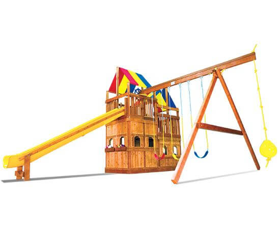 86C King Kong Clubhouse Pkg II with Lower Level Playhouse Swing Set