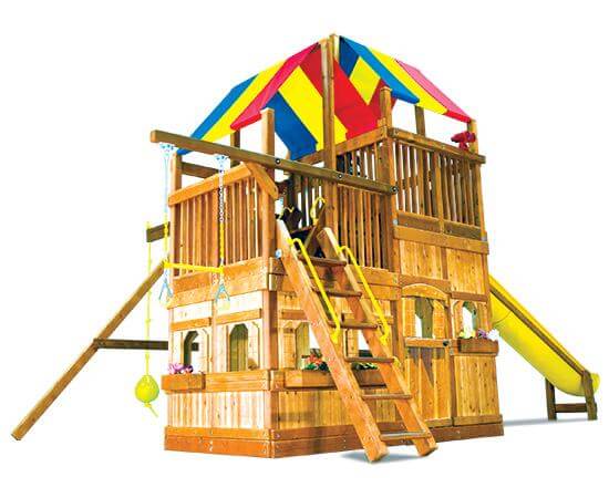 86C King Kong Clubhouse Pkg II with Lower Level Playhouse Swing Set