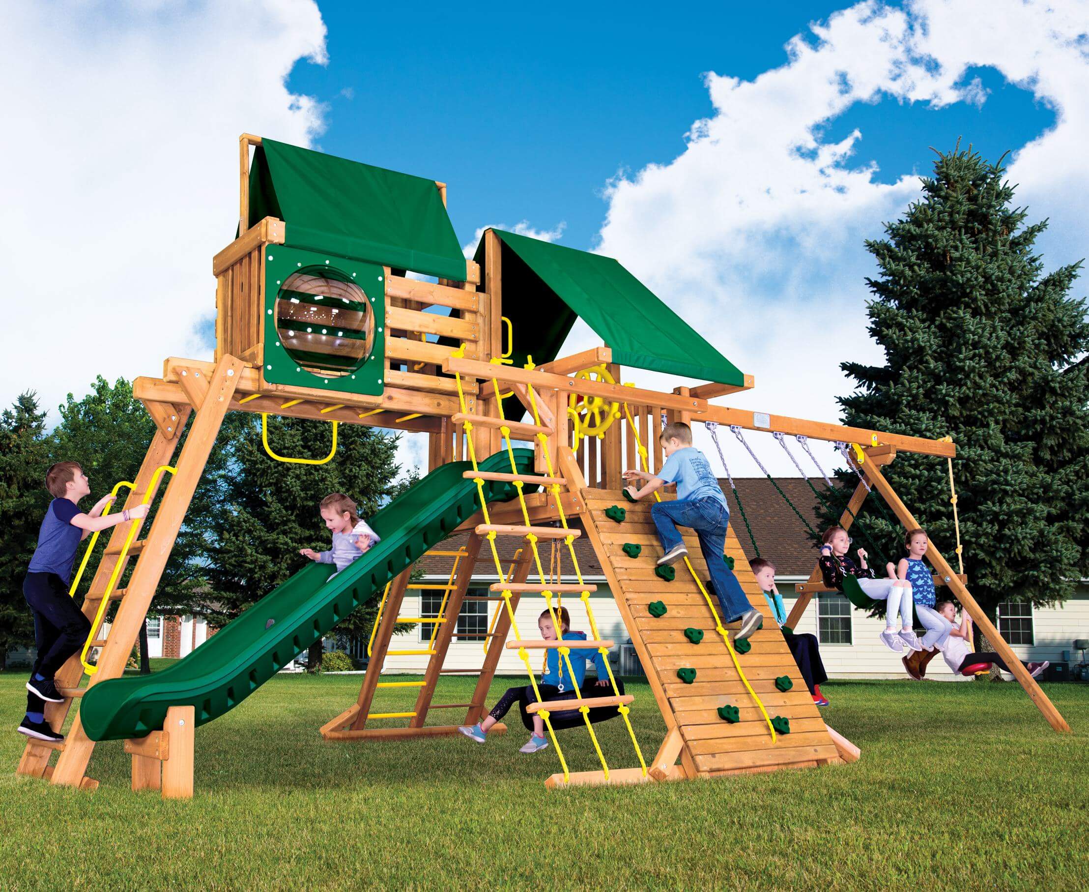 Circus Turbo Castle Pkg IV Forest Green (11J) | Rainbow Play