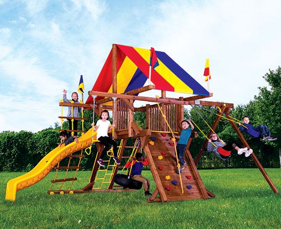Swing Sets | Wooden Swing Sets | Rainbow Play Systems