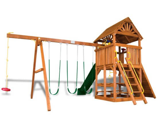Sunshine Clubhouse Pkg II Wooden Roof (33D) | Rainbow Play