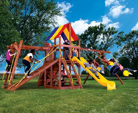 Rainbow Play: Backyard Wooden Playsets & Swing Sets