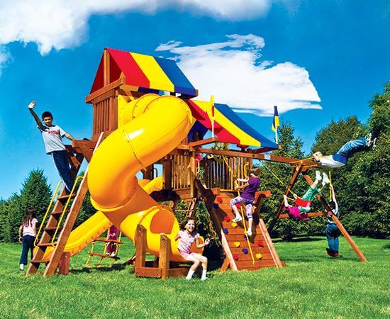 19J Rainbow Castle Pkg V with 360 Spiral Slide