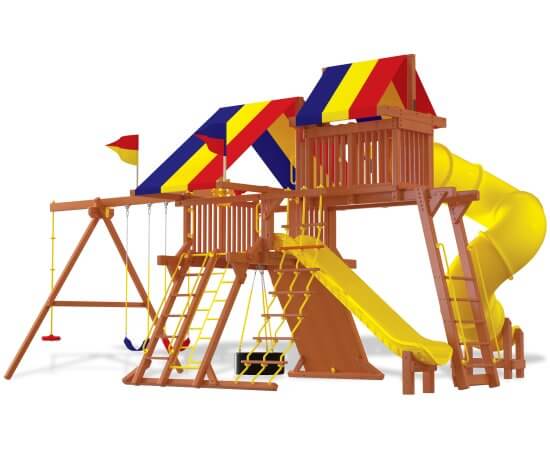 Rainbow Castle Pkg V 360˚Spiral Slide (19J) | Rainbow Play