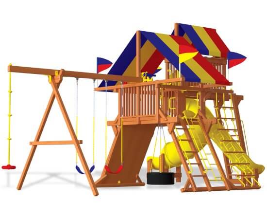 19J Rainbow Castle Pkg V with 360 Spiral Slide