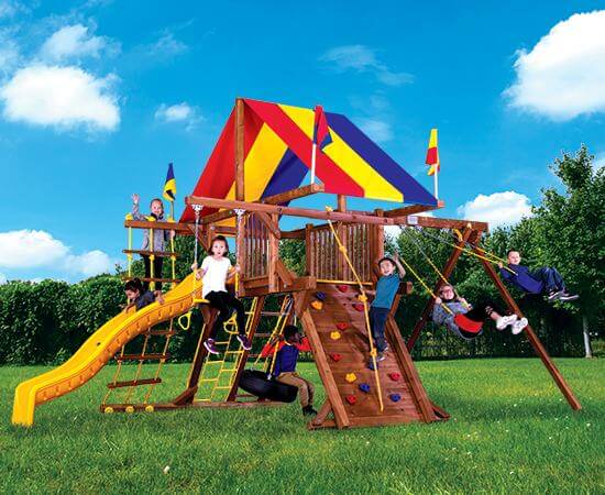 Rainbow Play: Backyard Wooden Playsets & Swing Sets