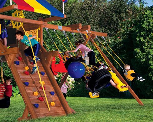 Rainbow Play: Backyard Wooden Playsets & Swing Sets