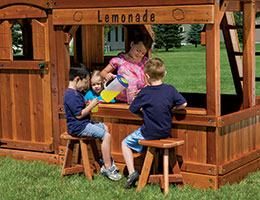 Kids playing on playset