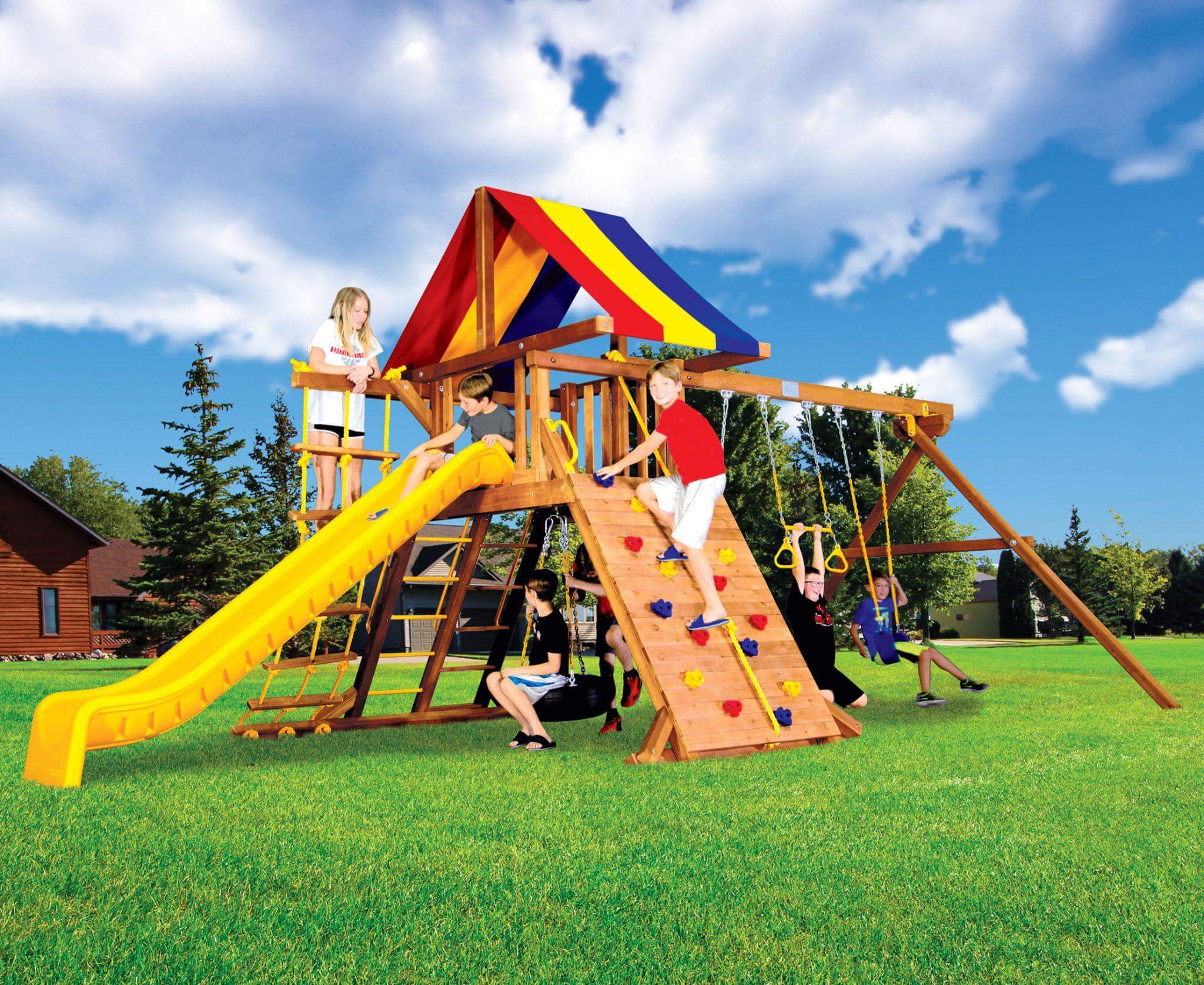Fiesta Castle Swing Sets Little Rainbows Rainbow Play Systems