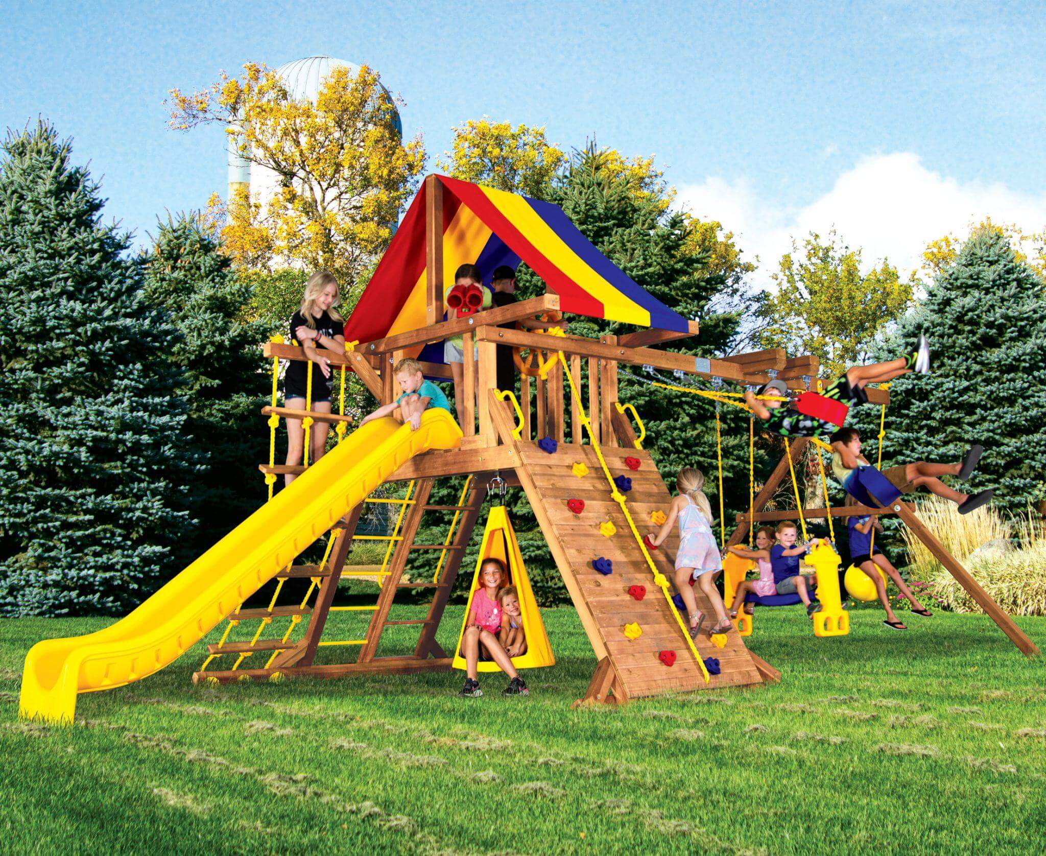 Fiesta Castle Swing Sets Little Rainbows Rainbow Play Systems